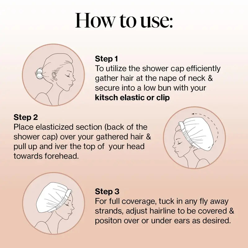 Luxury Satin-Lined Waterproof Shower Cap