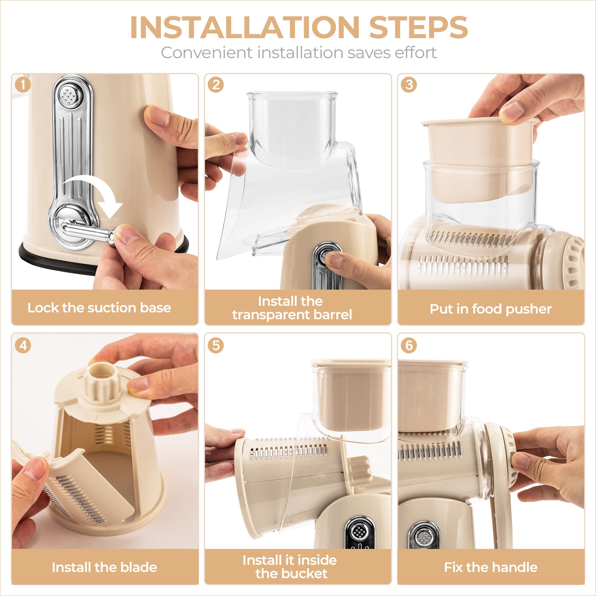 Rotary Cheese Grater & Vegetable Slicer for home use