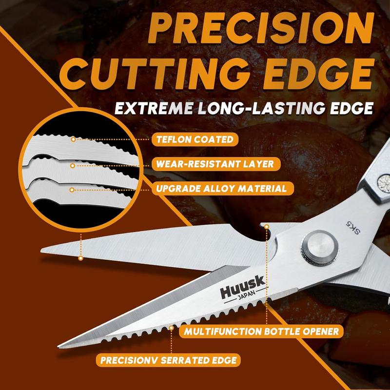 Kitchen Scissors All Purpose – Heavy-Duty Japanese Stainless Steel Cooking Shears