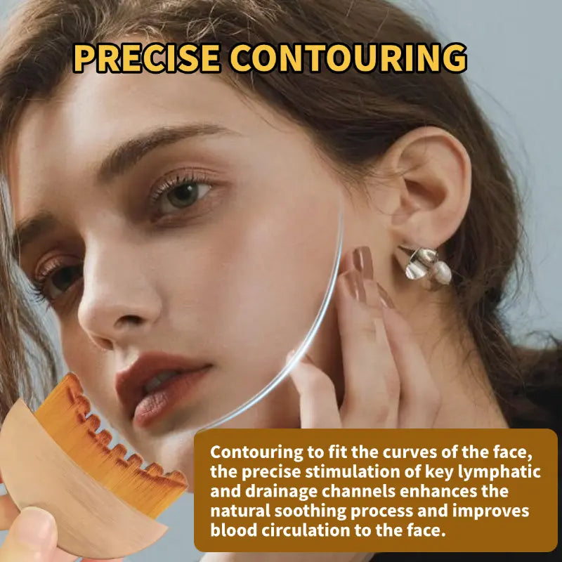 Face Lymphatic Contour Brush – Jawline Sculpting & Puffiness Relief Tool