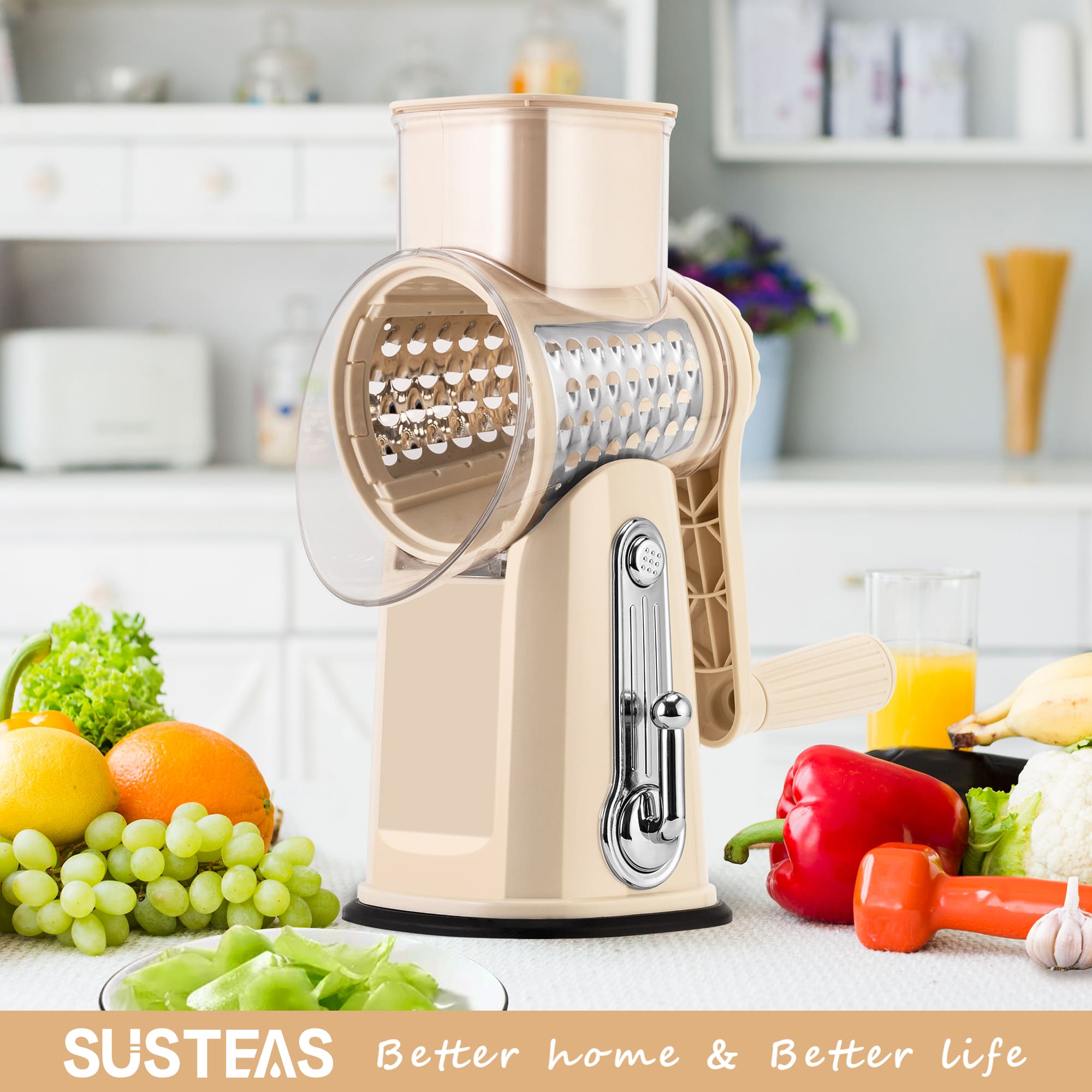 Rotary Cheese Grater & Vegetable Slicer for home use