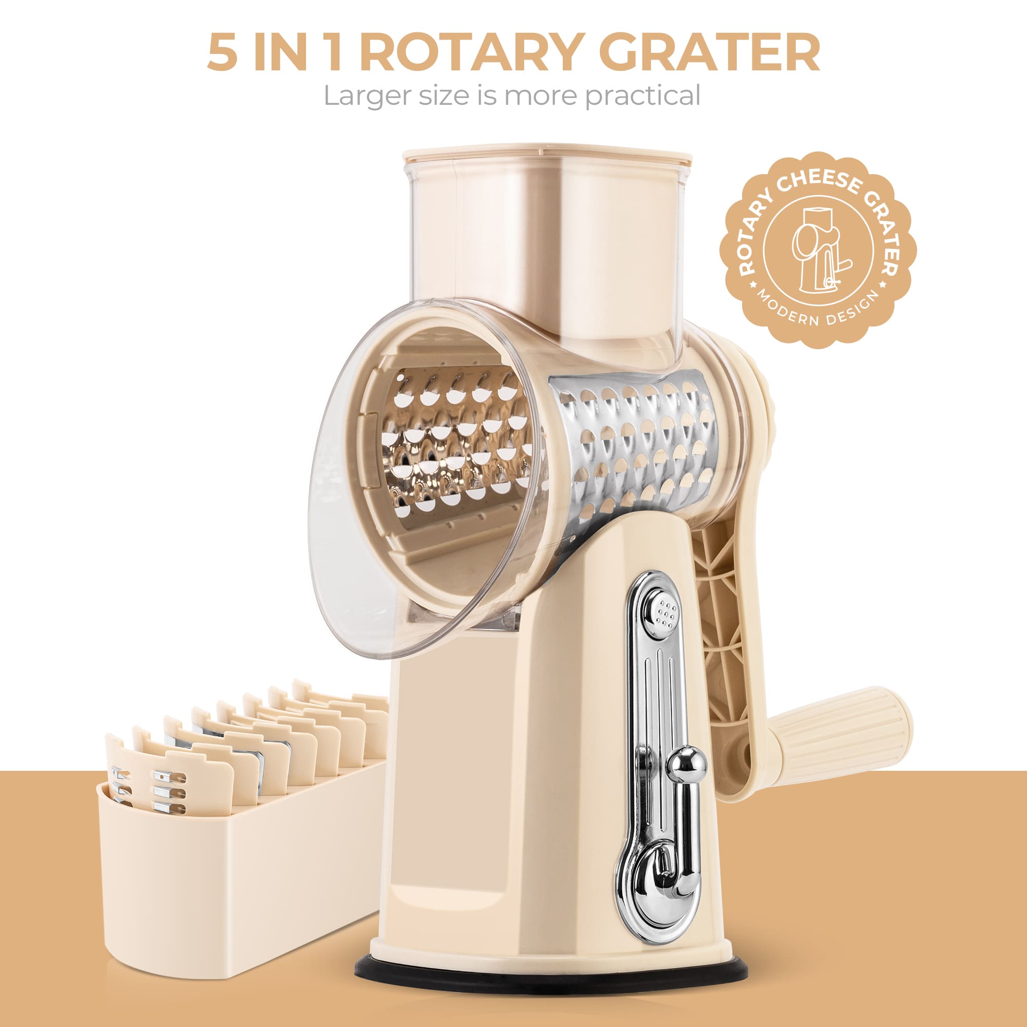 Rotary Cheese Grater & Vegetable Slicer for home use