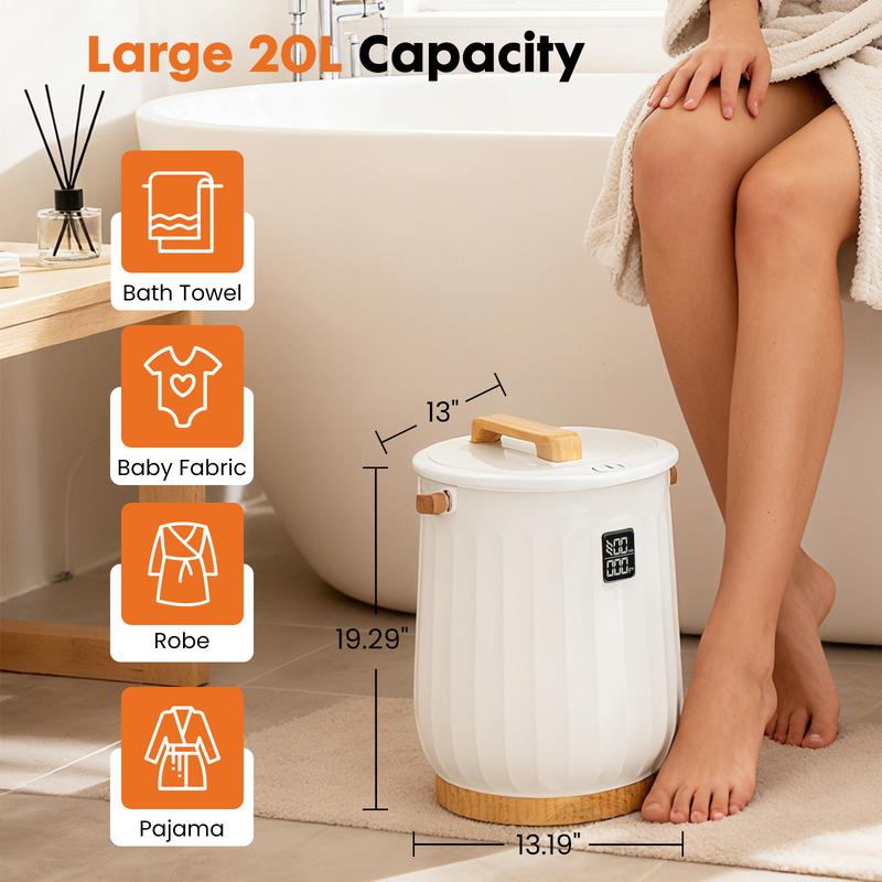 Luxury 20L Bathroom Towel Warmer with Fast Heating & Safety Features