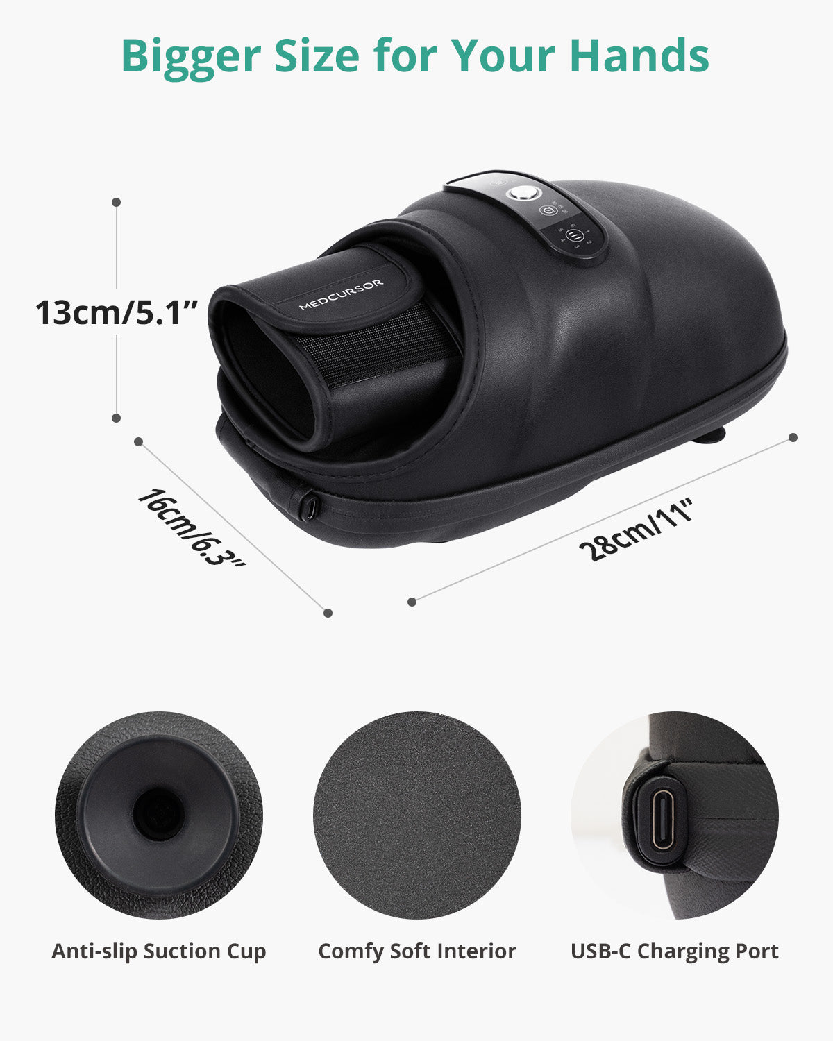 Medcursor Heat & Compression Hand Massager – Deep Relief for Pain, Arthritis & Stiff Joints